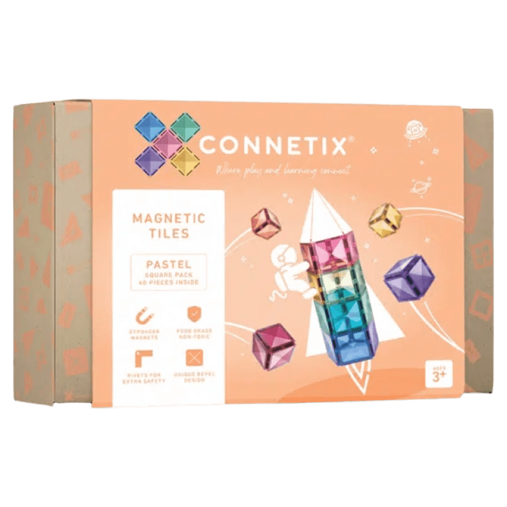 Connetix 3 Plus 40 Piece Pastel Square Expansion Pack