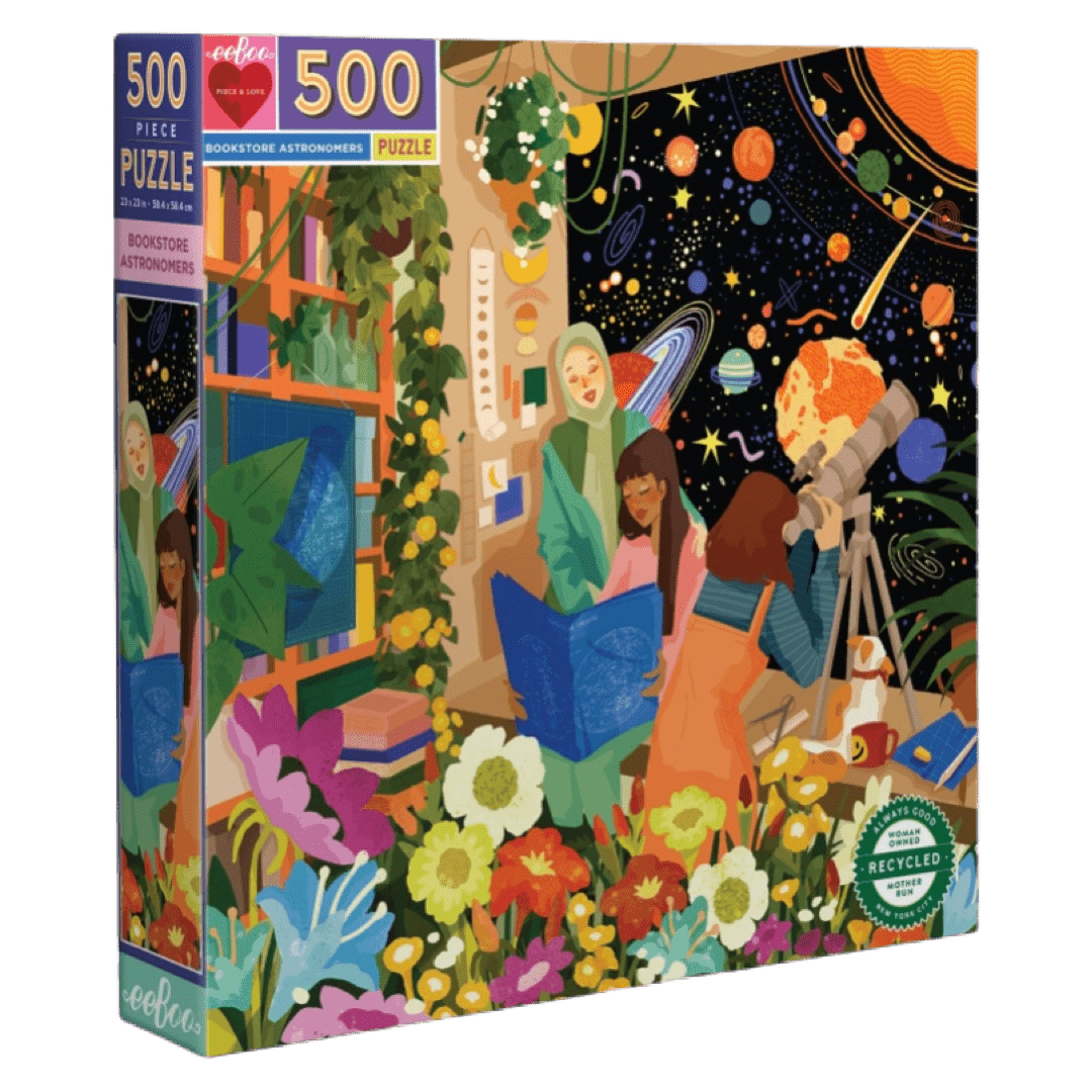 eeBoo 10 Plus 500 Pc Puzzle - Bookstore Astronomers