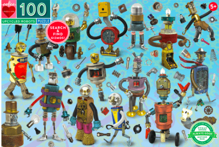 eeBoo 5 Plus 100 Pc Puzzle - Upcycled Robots