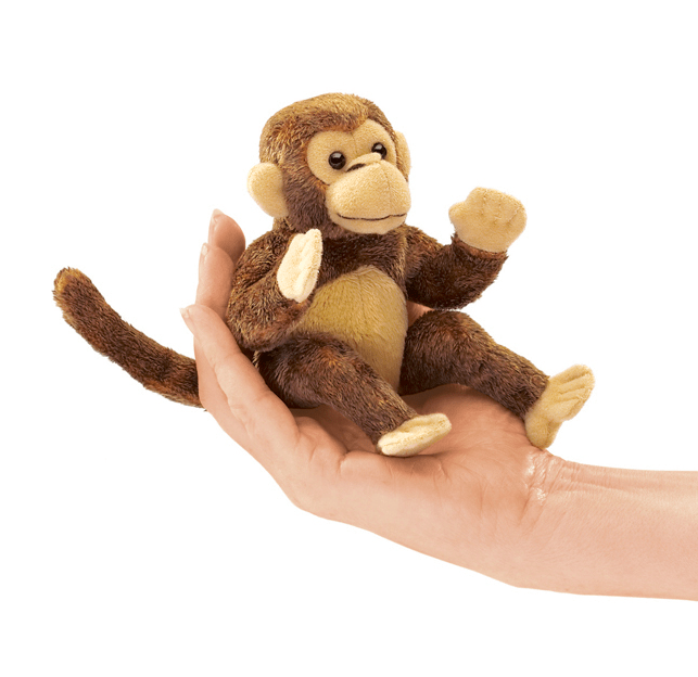 Folkmanis 3 Plus Finger Puppet - Animal - Monkey Soft