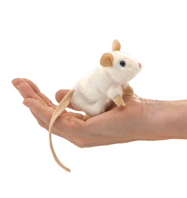 Finger Puppet - White Mouse