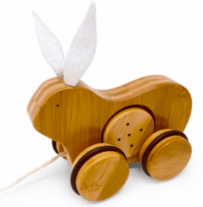 Kinderfeets 12 Mths Plus Bamboo Pull Toy Rabbit