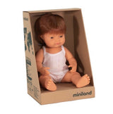 Miniland 18 Mths Plus Baby Doll 38cm - Caucasian Boy Red Head
