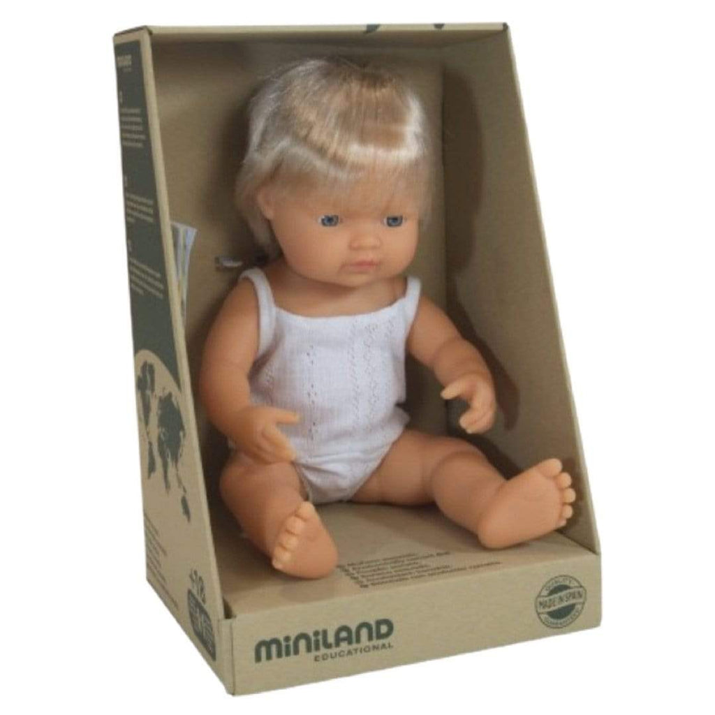 Miniland 18 Mths Plus Baby Doll 38cm - Caucasian Girl