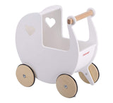 Classic Dolls Pram White with Natural
