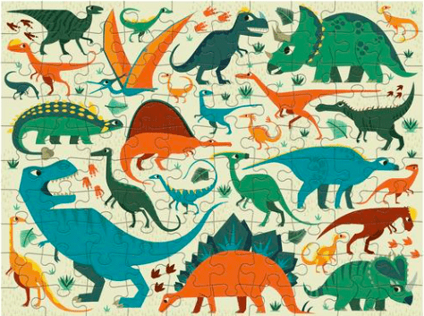 Mudpuppy 6 Plus 100pc Double-Sided Puzzle - Dinosaur Dig