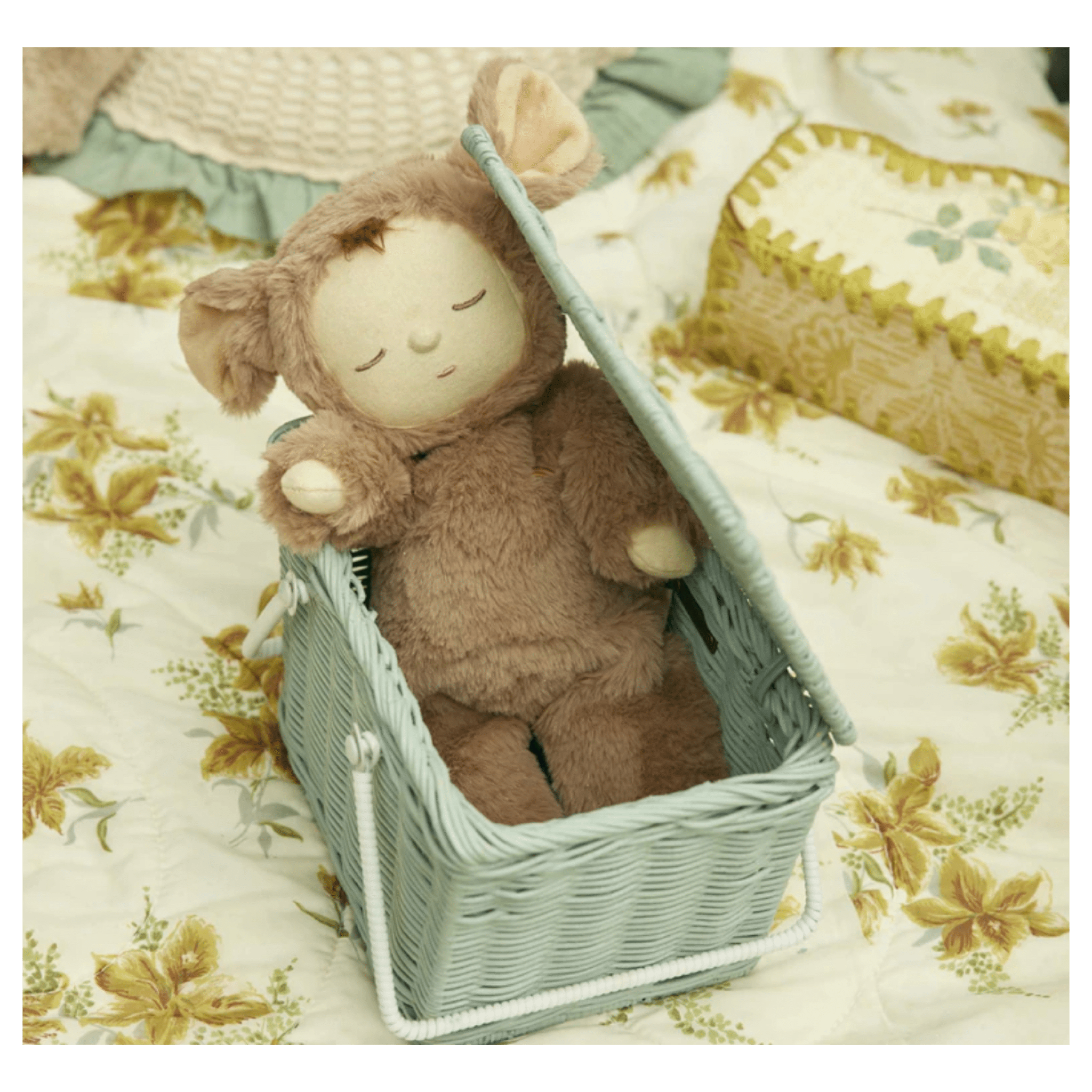 Olli Ella 2 Plus Rattan Piki Basket - Vintage Blue