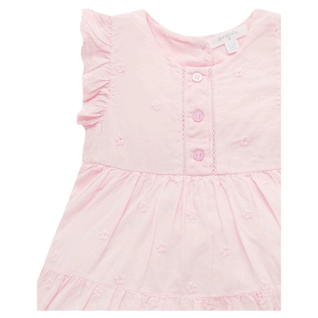 Pure Baby 0-3 Months to 5 Years Broderie Dress - Frangipani