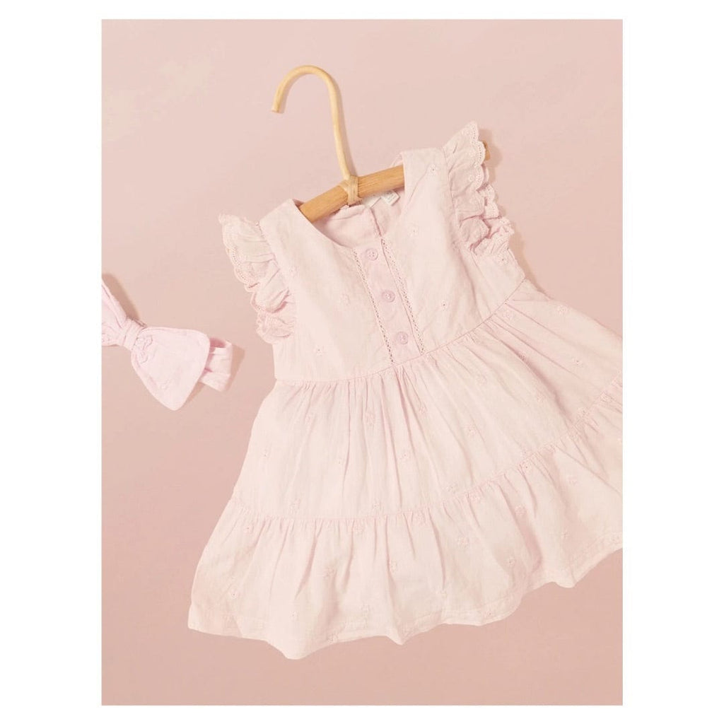 Pure Baby 0-3 Months to 5 Years Broderie Dress - Frangipani