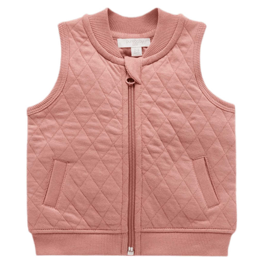Pure Baby 0 to 5 Quilted Vest - Nectarine