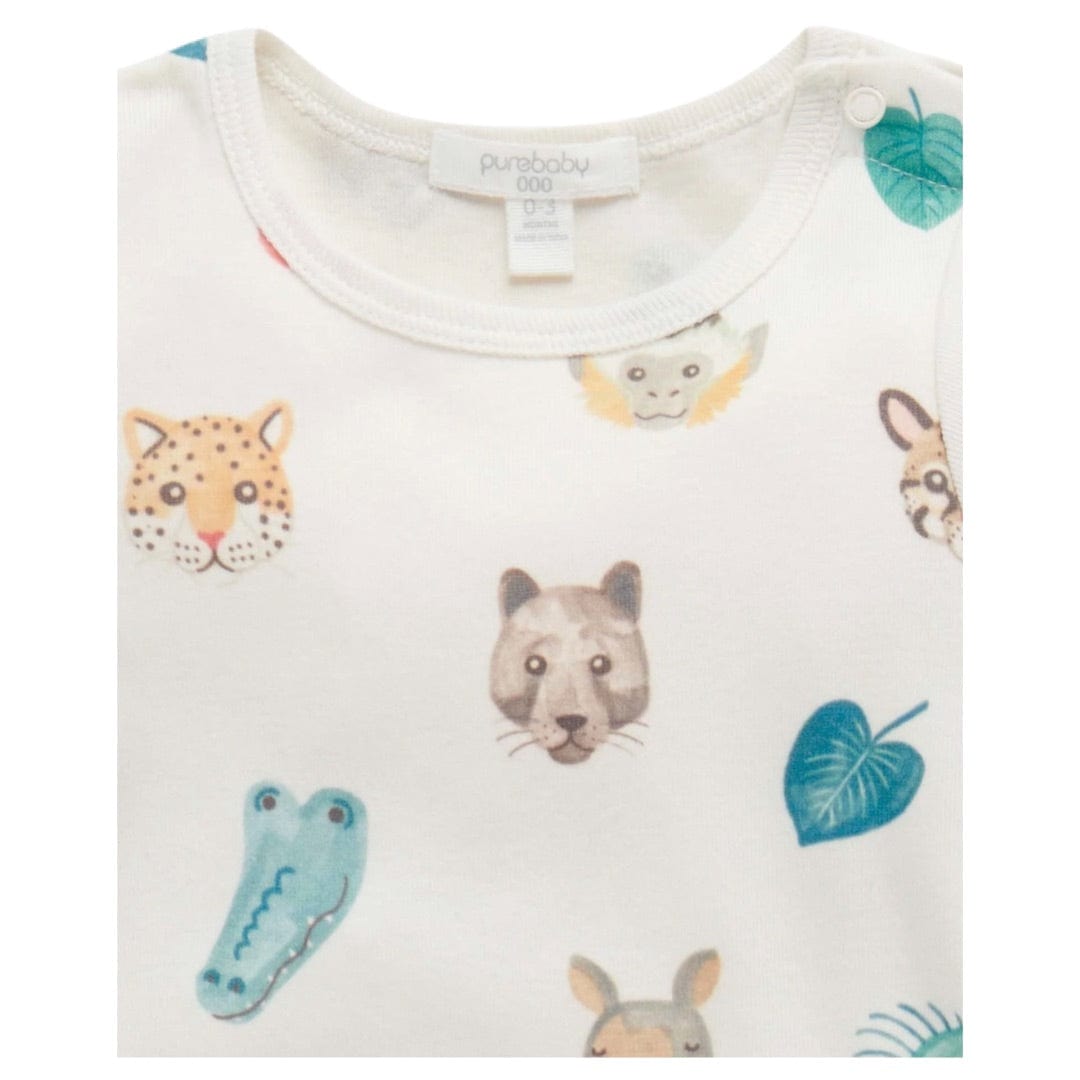 Pure Baby Newborn to 2Yr 3 Piece Gift Set - Jungle Faces