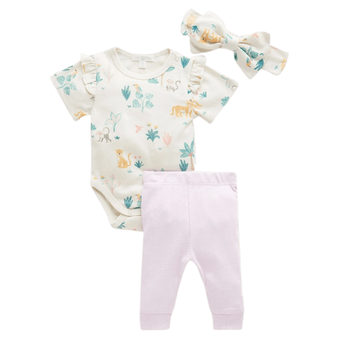 Pure Baby Newborn to 2Yr 3 Piece Set - Jungle Dream