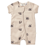 Wilson & Frenchy 0-3 Months to 12-18 Months Boyleg Rib Zipsuit - Little Swan