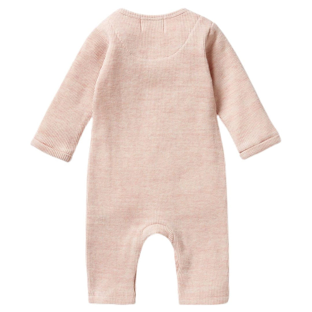 Wilson & Frenchy 0-3 Months to 12-18 Months Waffle Slouch Growsuit - Peony Fleck