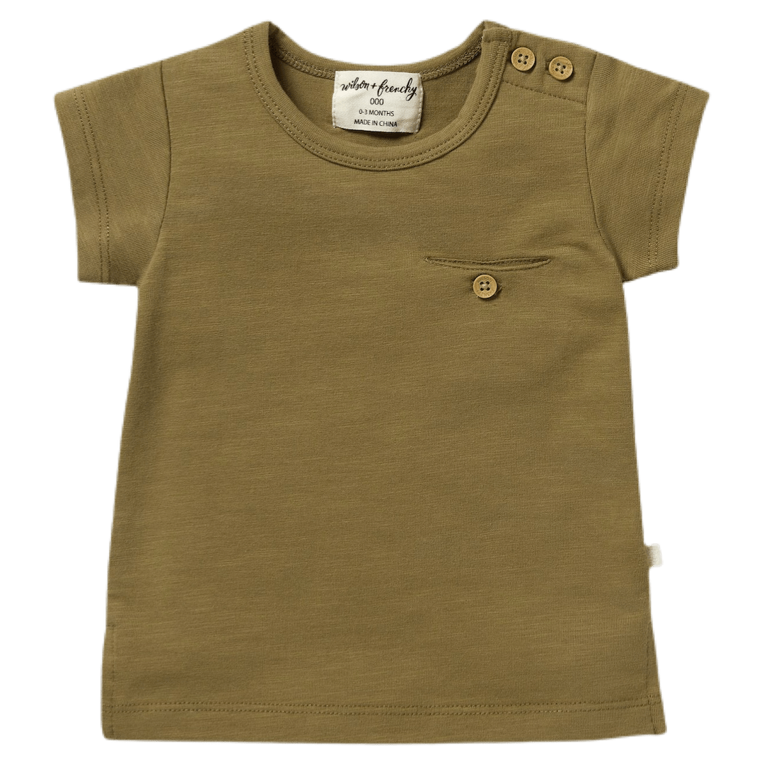 Wilson & Frenchy 0-3 Months to 18-24 Months Short Sleeve Pocket Tee - Leaf