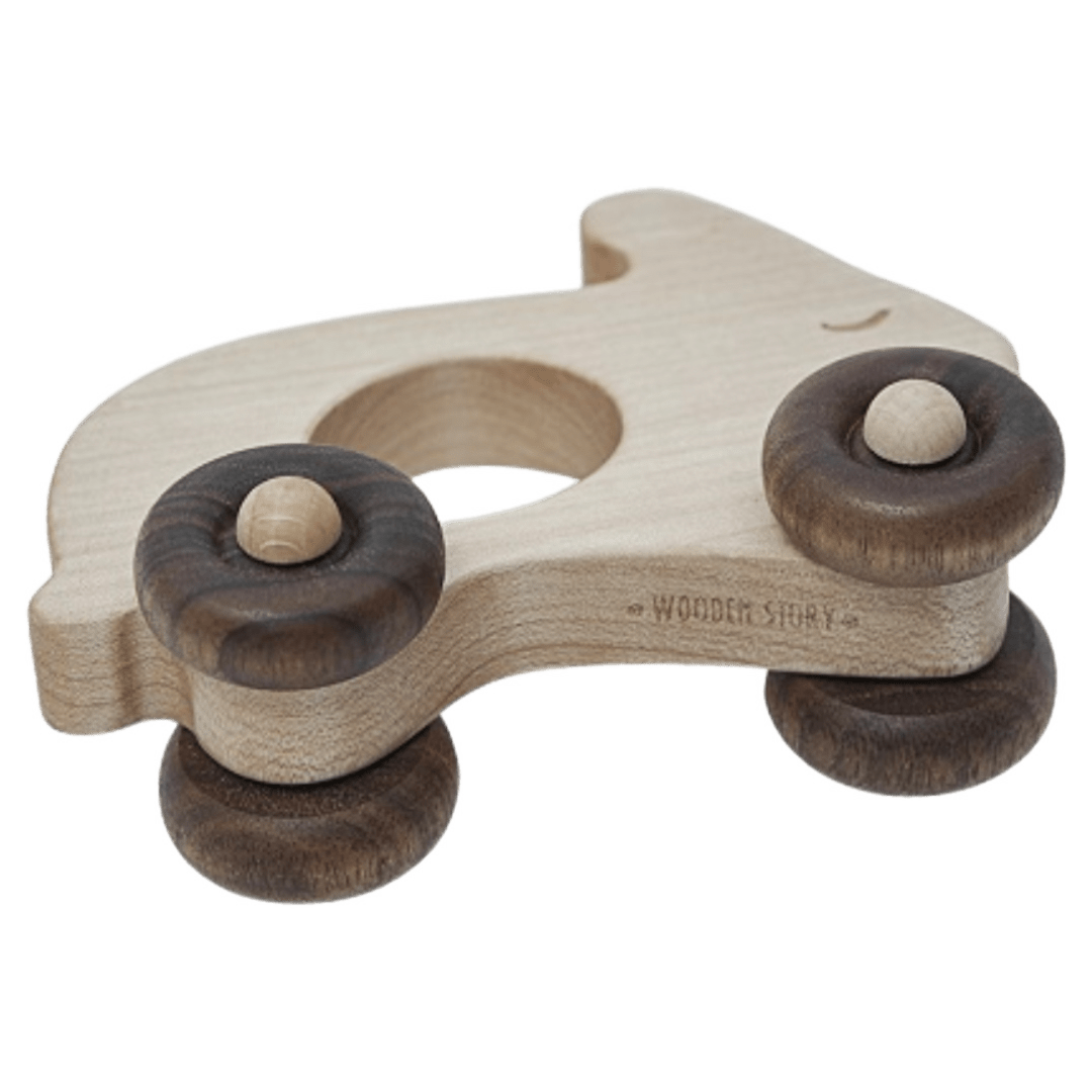 Wooden Story 2 Plus Baby Rabbit Car