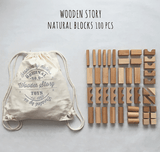 Natural Blocks in Sack 100 Piece