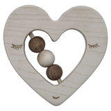 Wooden Story Birth Plus Heart Rattle