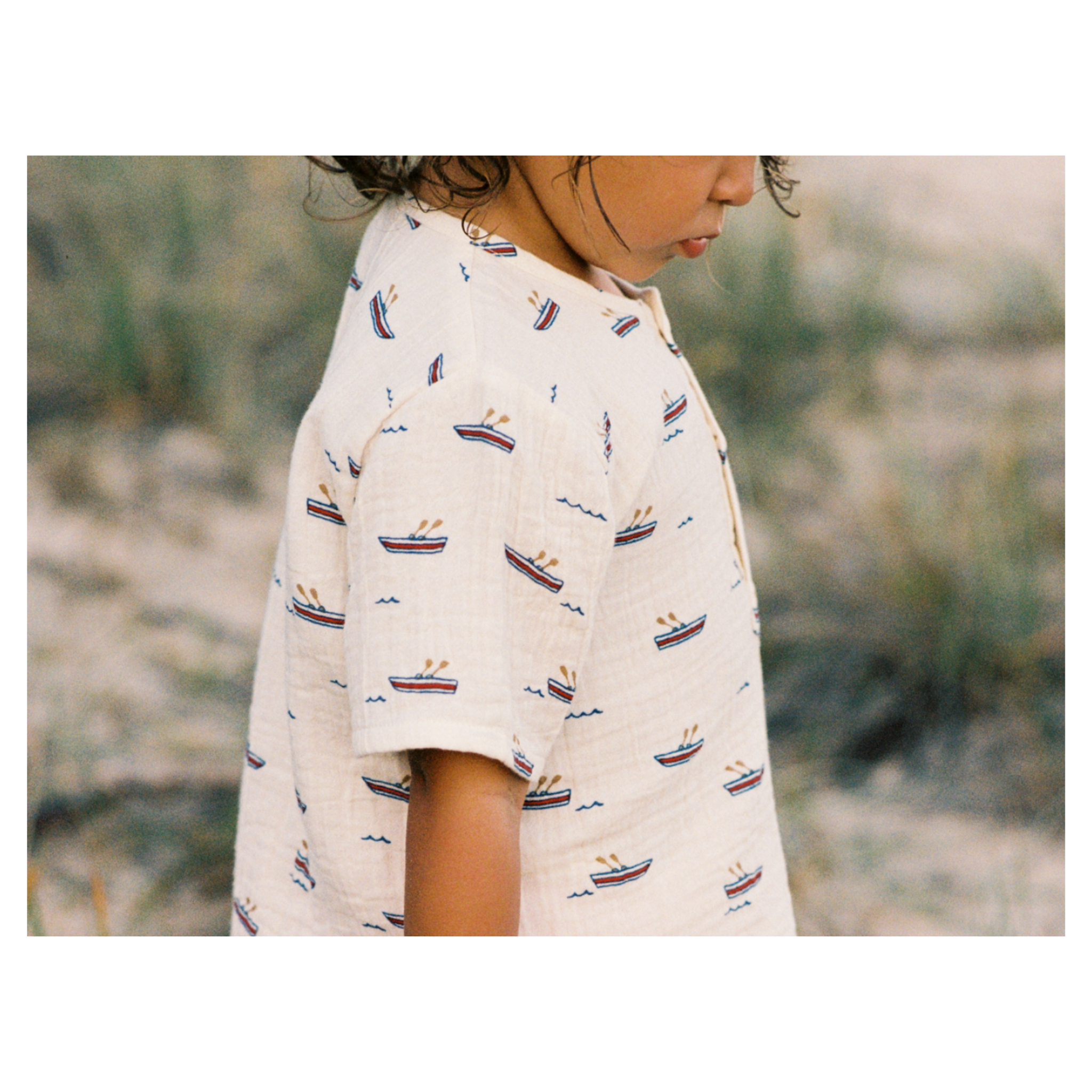 Short Sleeve Caravan Shirt Muslin - Row Boats
