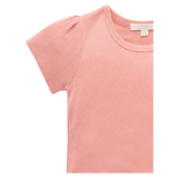 Pointelle Short Sleeve Tee - Peach