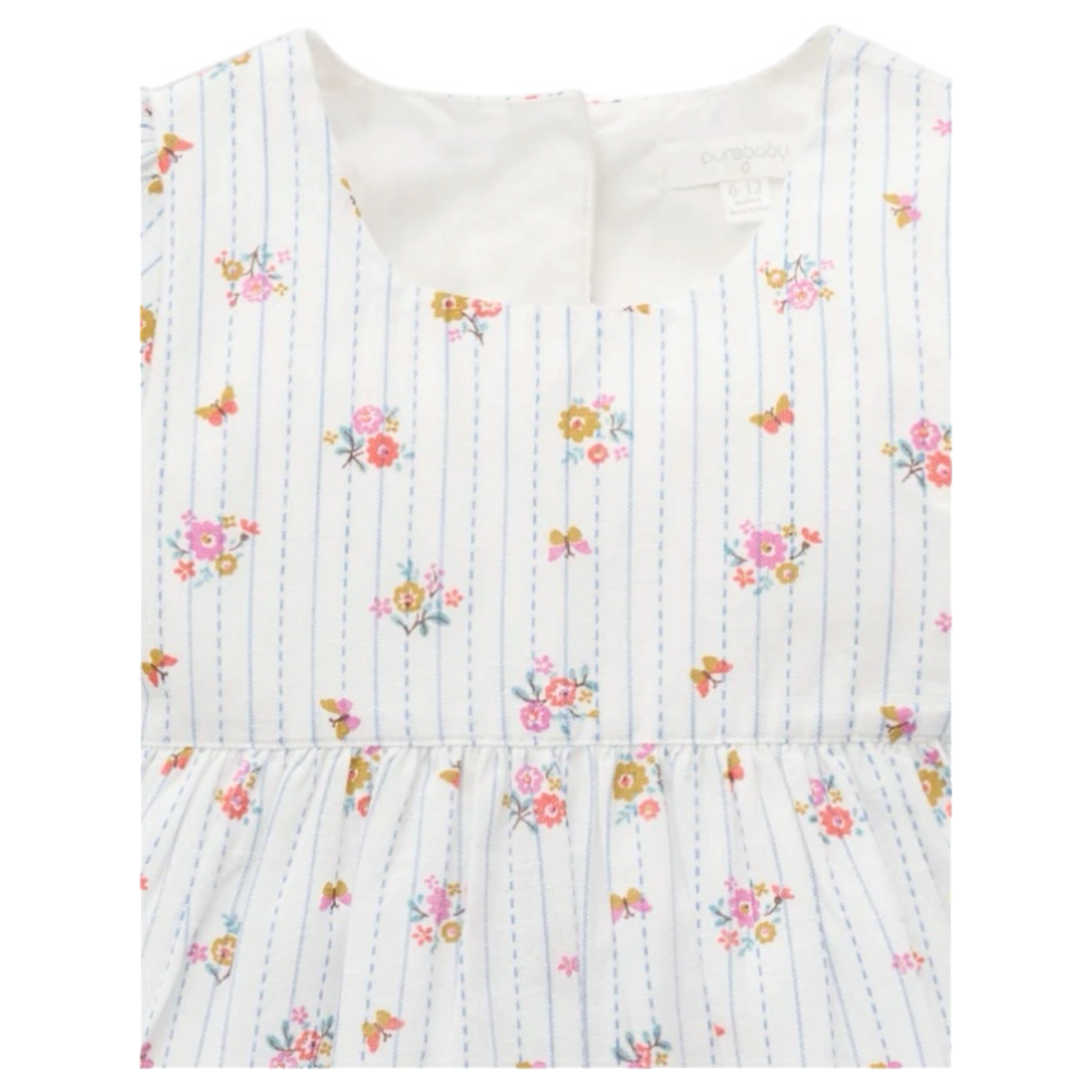 Linen Blend Dress - Butterfly Stripe