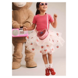 Sequin Strawberry Tulle Skirt - Ecru