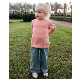 Pointelle Short Sleeve Tee - Peach