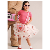 Sequin Strawberry Tulle Skirt - Ecru