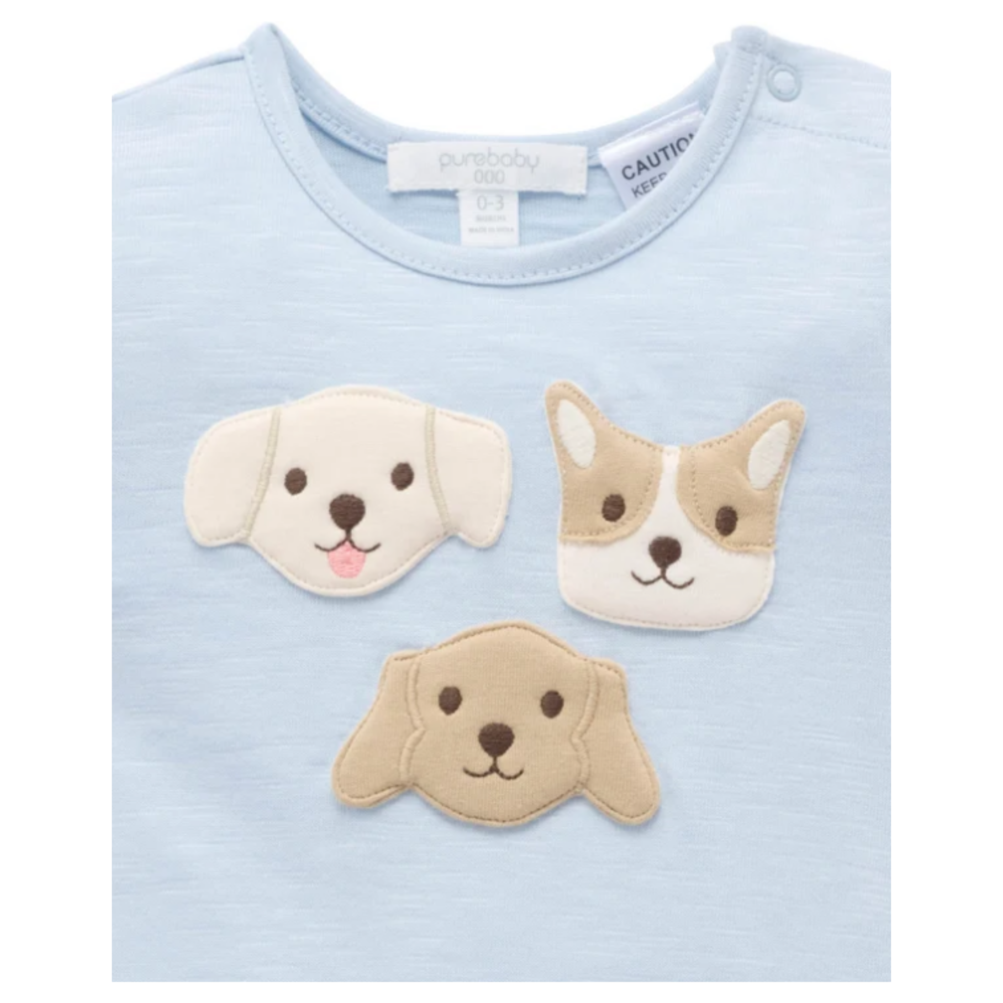 Puppy Short Growsuit - Sky