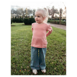 Embroidered Wide Leg Jeans - Large Strawberry Broderie