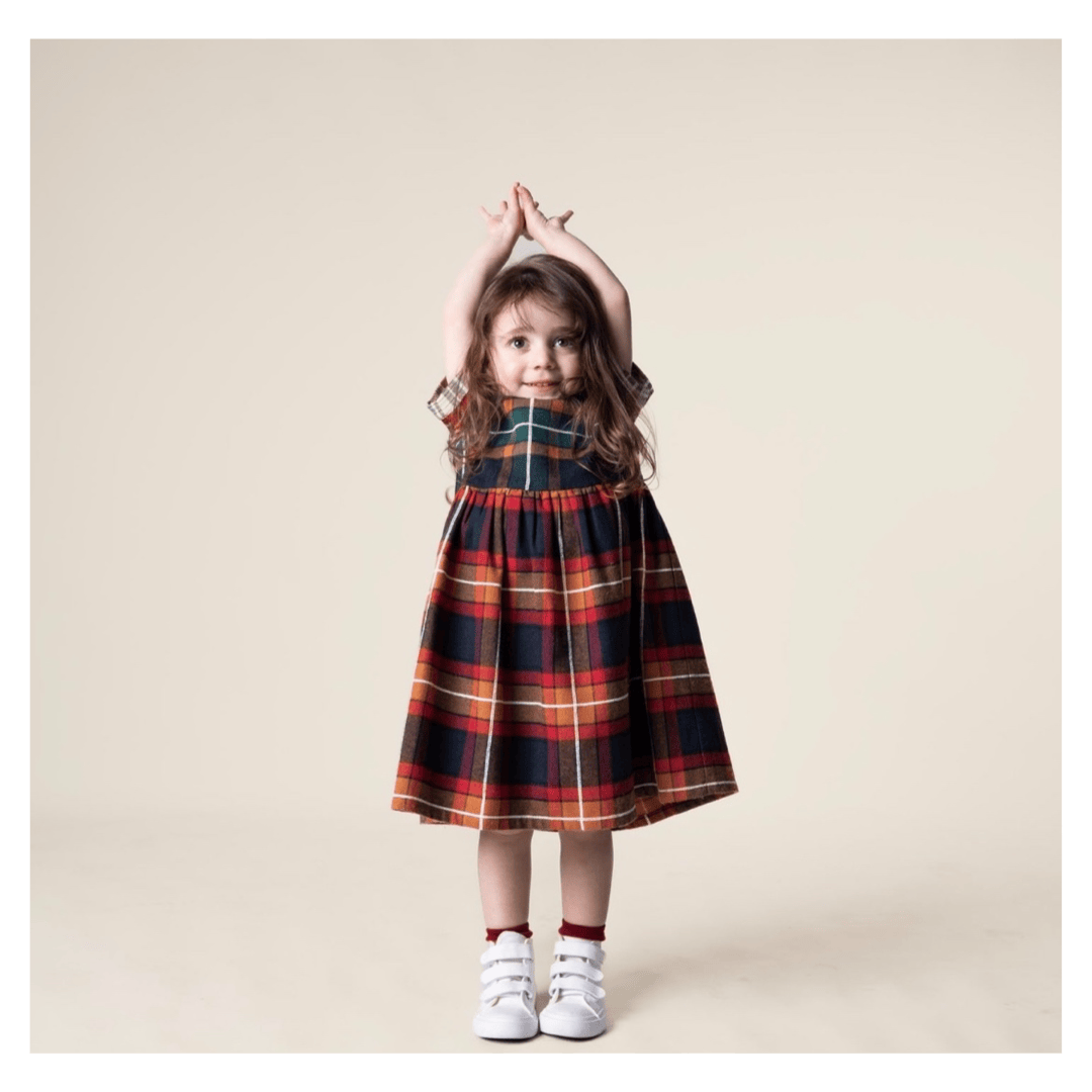 Das Ist Maurice 1 Year to 5 Years Empire Dress - Tartan