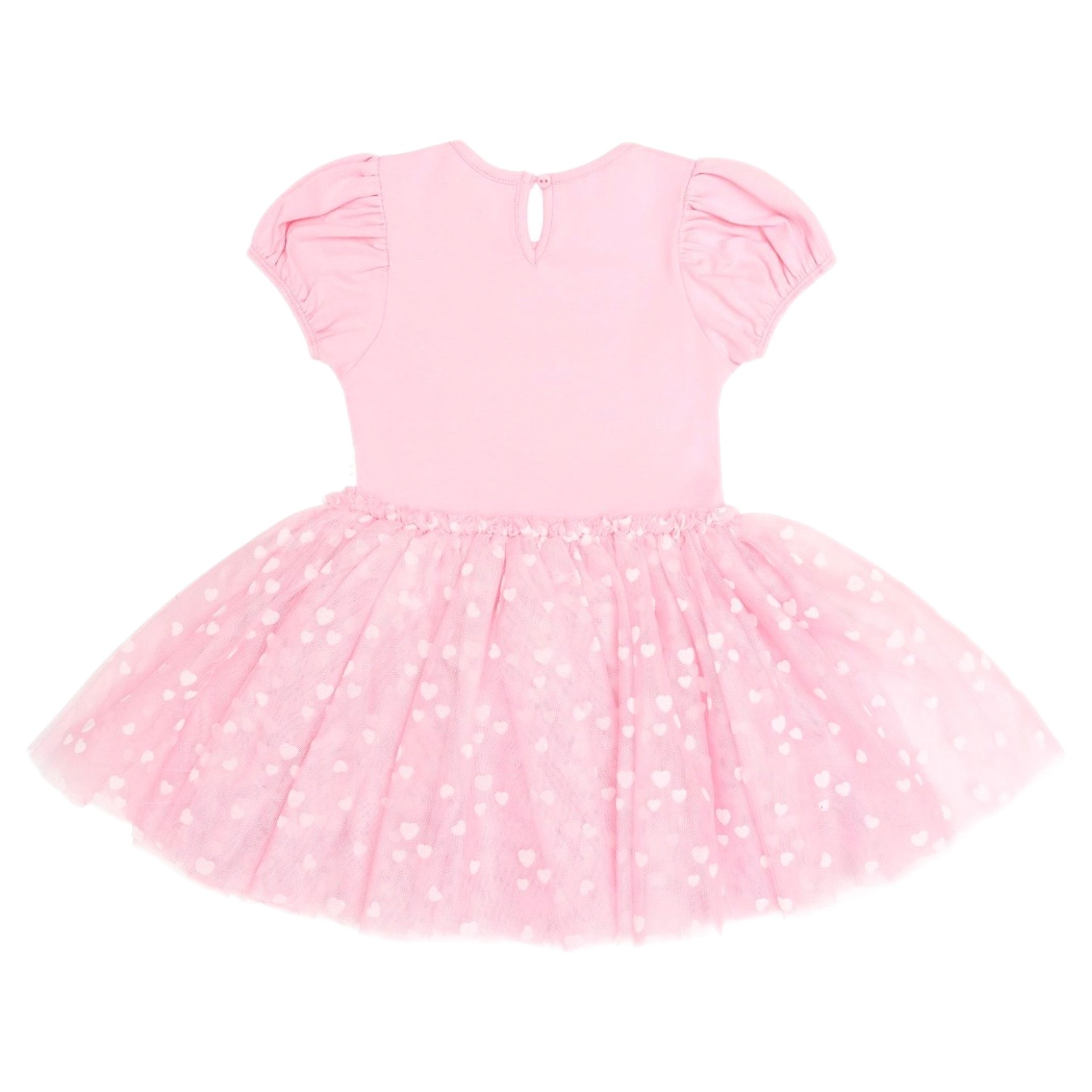 Magical Unicorn Puff Slv Tulle Dress - Strawberry Crème