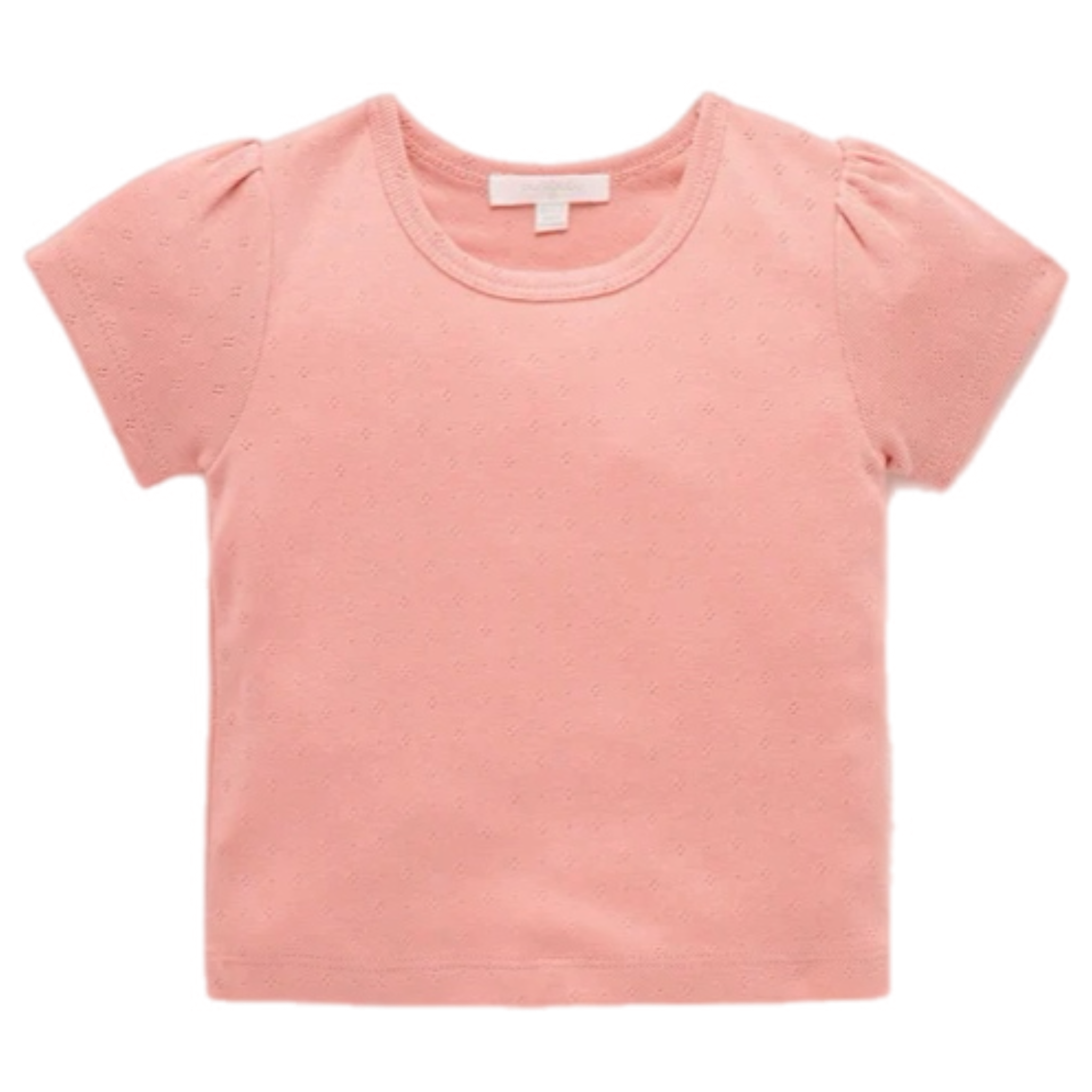 Pointelle Short Sleeve Tee - Peach