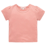 Pointelle Short Sleeve Tee - Peach