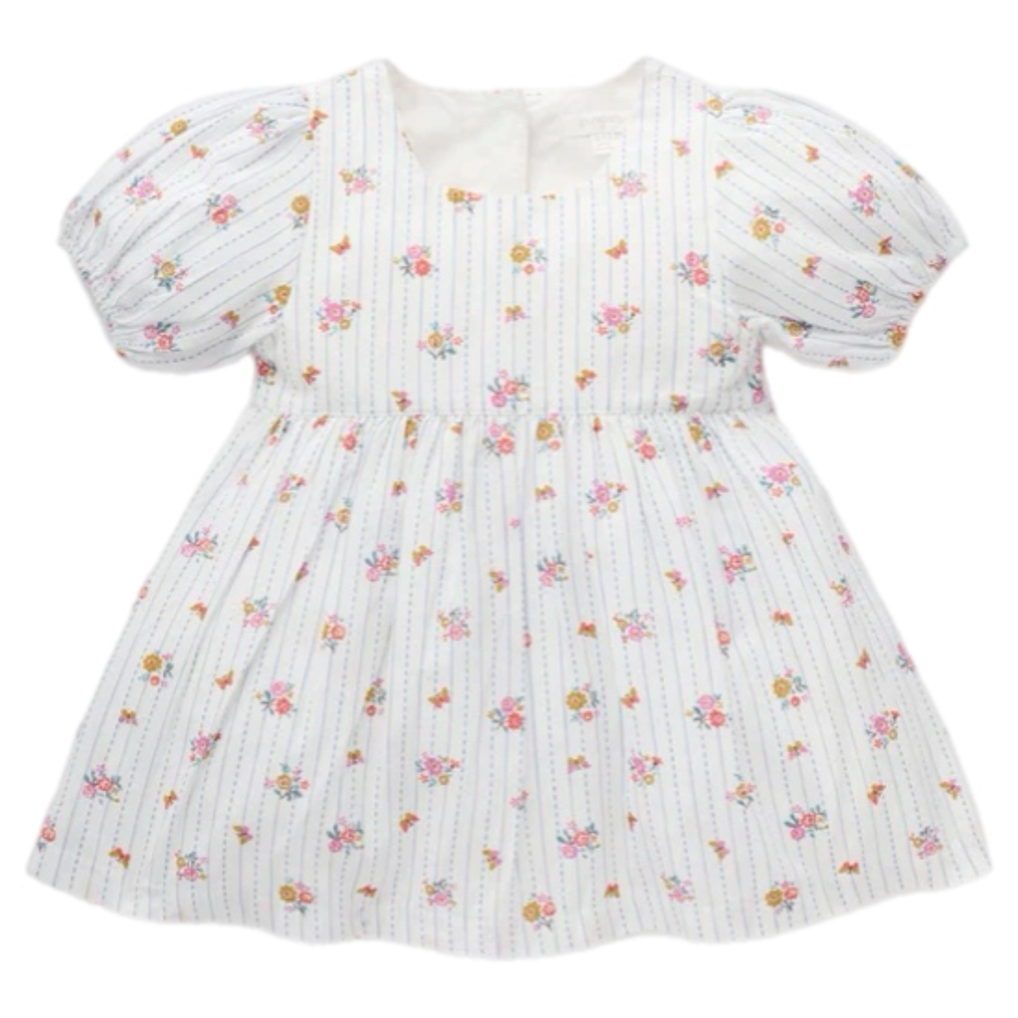 Linen Blend Dress - Butterfly Stripe