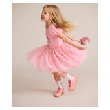 Magical Unicorn Puff Slv Tulle Dress - Strawberry Crème