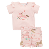 Ruffle Button Up PJ Set - Desert Horses
