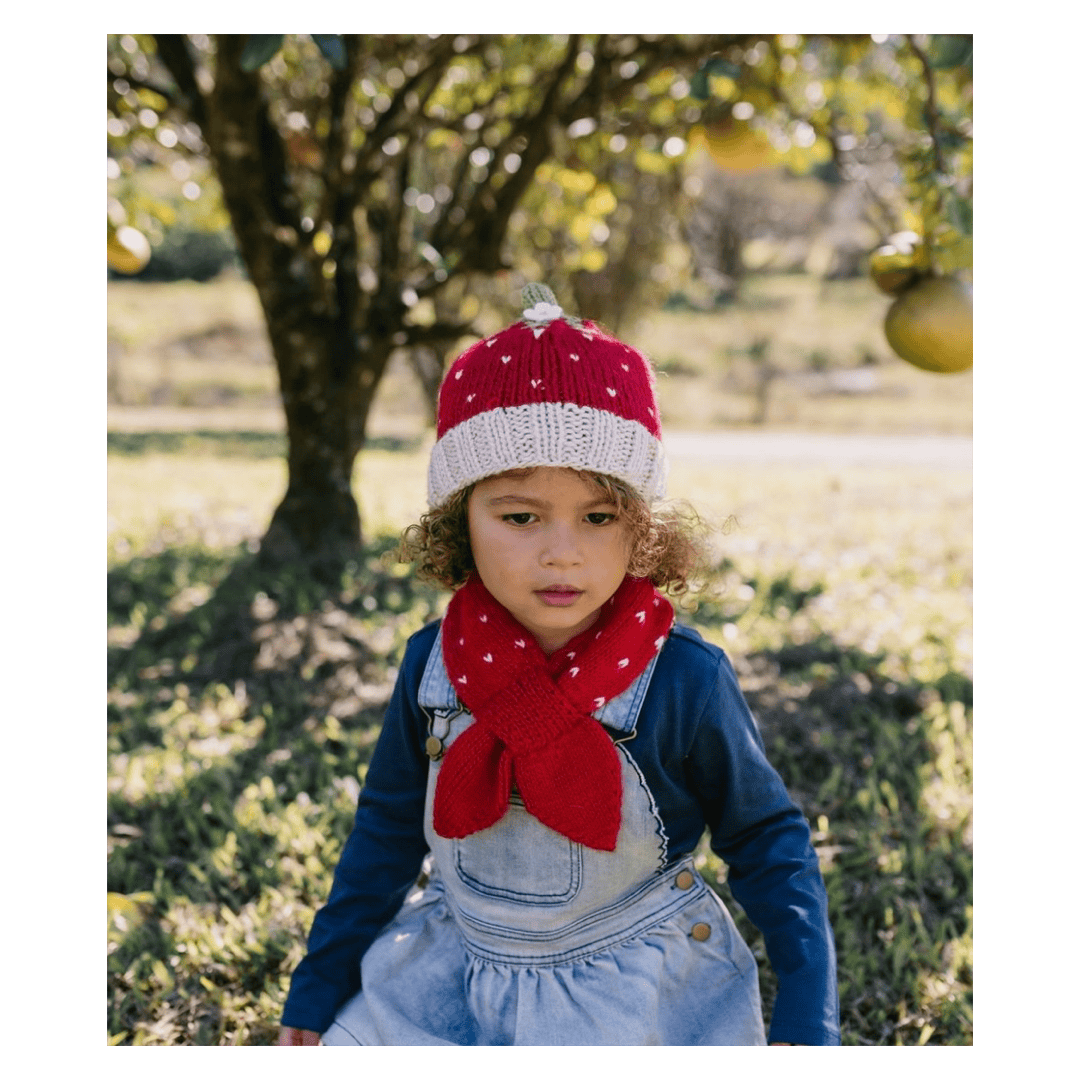 Acorn Kids One Size Strawberry Cross Over Scarf - Red
