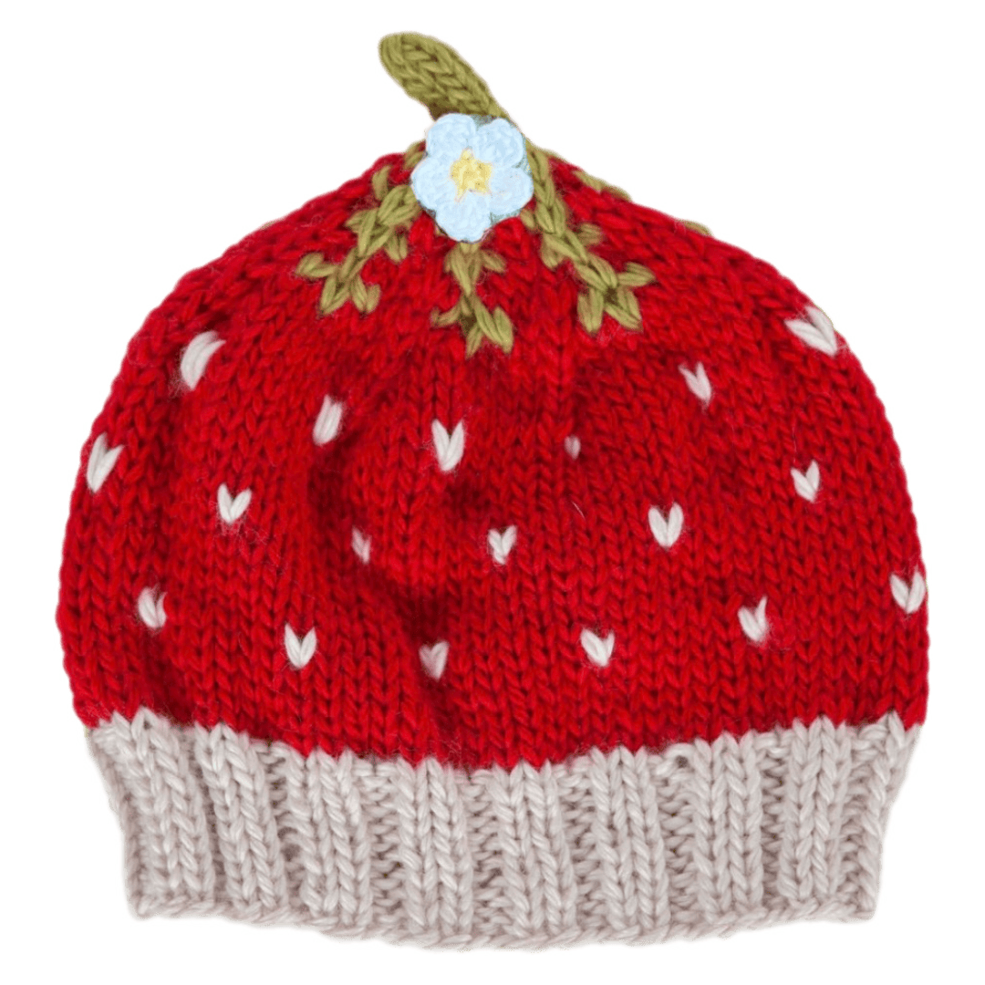 Acorn Kids Small to Large SM Strawberry Beanie - Red