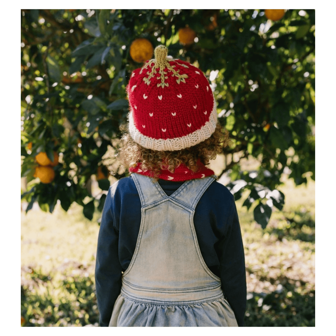 Acorn Kids Small to Large Strawberry Beanie - Red
