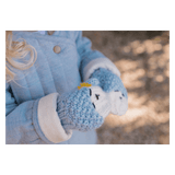 Acorn Kids Small to Medium Bear Mittens - Blue/Cream