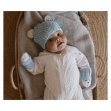 Acorn Kids XXS to Medium Bear Beanie - Blue/Cream
