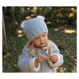 Acorn Kids XXS to Medium Bear Beanie - Blue/Cream