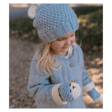 Acorn Kids XXS to Medium Bear Beanie - Blue/Cream