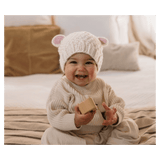 Acorn Kids XXS to Medium Bear Beanie - Cream/Pink
