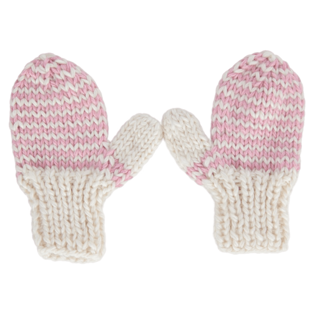 Acorn Kids XXS to Medium SM Flopsy Baby Mittens - Pink and Cream
