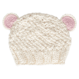 Acorn Kids XXS to Medium XXS Bear Beanie - Cream/Pink