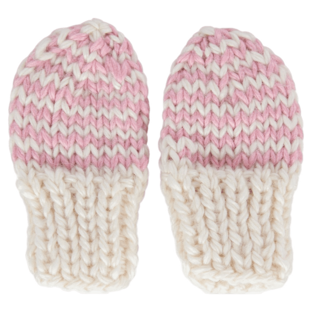 Acorn Kids XXS to Medium XXS Flopsy Baby Mittens - Pink and Cream