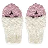 Acorn Kids XXS to XS XXS Bear Infant Mittens - Cream/Pink