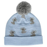 Acorn Kids XXSmall to XLarge XXS Koala Merino Beanie - Blue & Grey